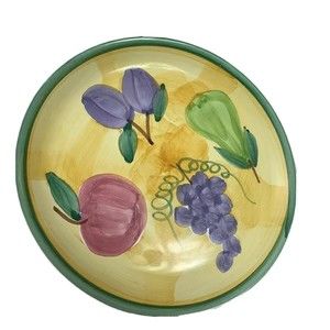Caleca 48 Italy Small 8” Plate Ceramic Hand Painted "Frutta" Salad, Desert